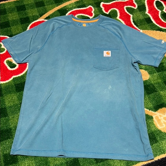 Carhartt Force T-Shirt with Pocket Men's Size M Relaxed Fit Blue Short Sleeve - Picture 1 of 5